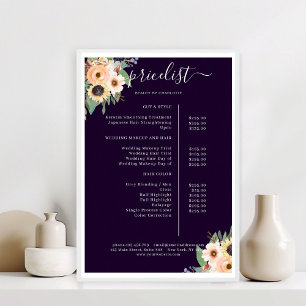 Elegant groen bloemensalon poster