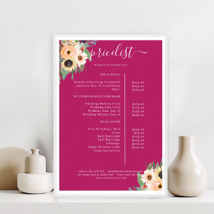 Elegant groen bloemensalon poster