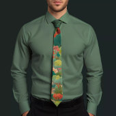 Elegant groen bloemig Stropdas