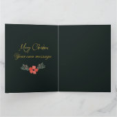 Elegant groen boog script foto kerst kaart (Binnen)