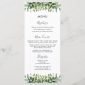 Elegant groen Botanisch gebladerte Wedding Menu (Voorkant)
