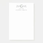 Elegant Groen Botanisch Monogram & Naam Post-it® Notes (Voorkant)