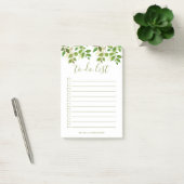 Elegant groen Botanische bruiloft te doen lijst Post-it® Notes (Kantoor)