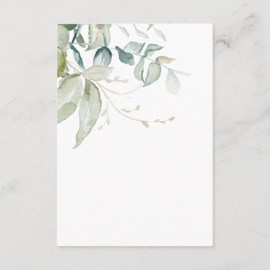 Elegant groen Bruiloft Gast Informatie Details Informatiekaartje (Achterkant)