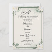 Elegant groen bruiloft Jubileum Uitnodigingen (Voorkant)