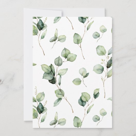 Elegant groen bruiloft menu Kaarten (Achterkant)