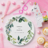 Elegant groen bruiloft papier Bord (Feest)