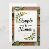 Elegant groen bruiloft uitnodiging | minimaal (Voorkant / Achterkant)