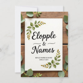 Elegant groen bruiloft uitnodiging | minimaal
