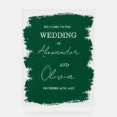 Elegant groen bruiloft uitnodiging | Script-letter Acryl Bord (Voorkant)