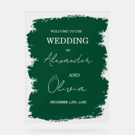 Elegant groen bruiloft uitnodiging | Script-letter Acryl Bord