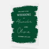 Elegant groen bruiloft uitnodiging | Script-letter Acryl Bord (Hoek)