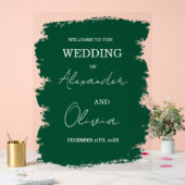 Elegant groen bruiloft uitnodiging | Script-letter Acryl Bord (Huwelijk)