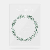 Elegant groen bruiloft uitnodiging | Script-letter Acryl Bord (Voorkant)