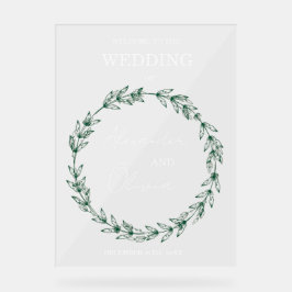 Elegant groen bruiloft uitnodiging | Script-letter Acryl Bord
