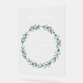 Elegant groen bruiloft uitnodiging | Script-letter Acryl Bord (Hoek)