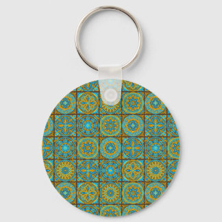 Elegant groen& bruin Marokkaans patroon Sleutelhanger