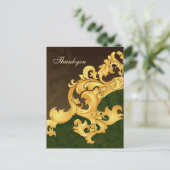 Elegant groen dank je kaarten (Staand voorkant)