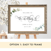 Elegant groen "de bruiloft van" welkomstbord poster