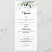 Elegant groen dubbelzijdig huwelijksmenu menu (Voorkant)
