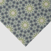 Elegant groen en blauw modern geometrisch patroon tissuepapier (Detail)