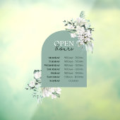 Elegant groen en boog open uren venster Cling Raamsticker (Vel 3)