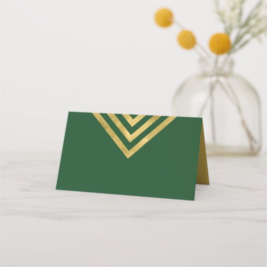 Elegant Groen en Faux Goud Geometrisch (Voorkant)