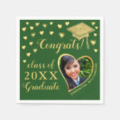 Elegant groen en goud 2025 Afstuderen Servet (Voorkant)