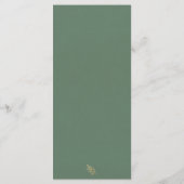 Elegant Groen en Goud Boho Tuin Diner Bruiloft Menu (Achterkant)