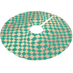 Elegant groen en goud checker patroon kerstboom rok
