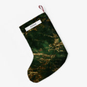 Elegant groen en goud kleine kerstsok (Achterkant (Hangend))