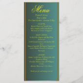 Elegant Groen en Goud Wedding Menu (Voorkant)
