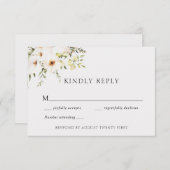 Elegant groen en ivoor bruiloft reactie Kaart (Voorkant / Achterkant)