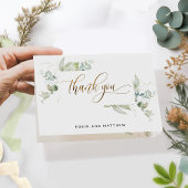 Elegant groen en script, bruiloft of anders, bedankkaart