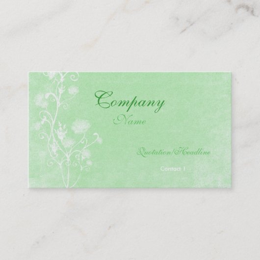 Elegant groen en wit model voor visitekaartjes (Voorkant)