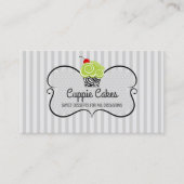 Elegant Groen en Zebra Patroon Cupcake Bakken Visitekaartje (Voorkant)