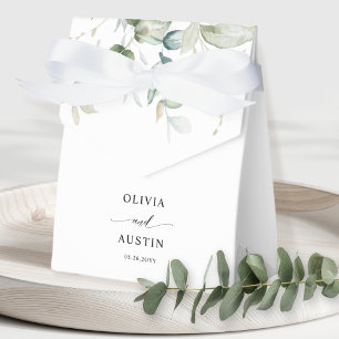 Elegant groen Eucalyptus bladeren Bedankdoosjes