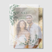 Elegant groen eucalyptus bladeren bruiloft vellum uitnodigingen (Offset (Koppel))