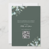 Elegant groen eucalyptus bruiloft foto QR code Save The Date (Achterkant)