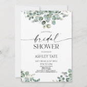 Elegant Groen Eucalyptus Plant Vrijgezellenfeest Kaart (Voorkant)