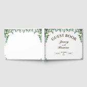 Elegant groen eucalyptusbladeren rustieke trouwdag gastenboek (Volledig)