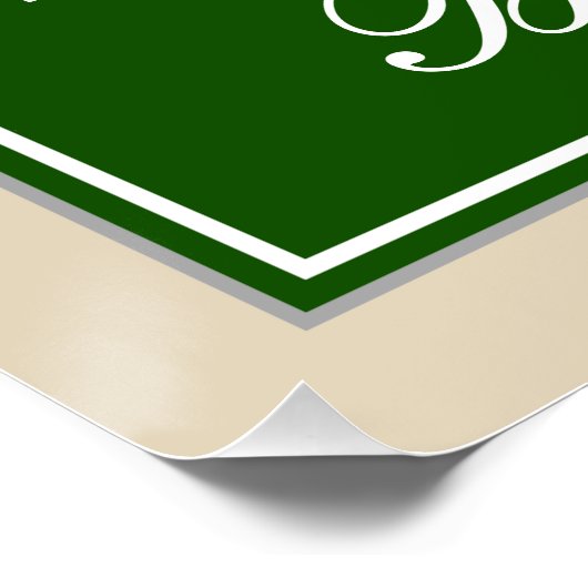 Elegant, groen, Faux Gold 12th Birthday + naam Perfect Poster (Hoek)