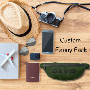 Elegant groen faux leder gepersonaliseerd heuptasje