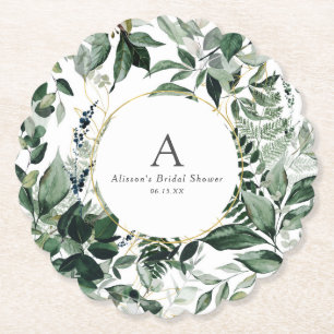 Elegant Groen Foliage tuin bruids brunch Kartonnen Onderzetters