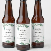 Elegant groen gebladerte bruiloft bier fles label bier etiket