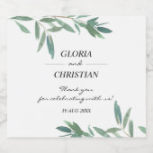 Elegant groen gebladerte bruiloft bier fles label bier etiket (Enkel label)