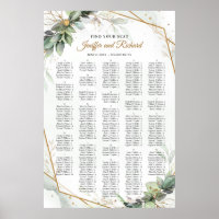 Elegant groen gebladerte faux goud Alfabetisch