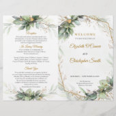 Elegant groen gebladerte faux gouden lijst Ceremon (Voorkant)