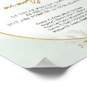 Elegant groen gebladerte goud In liefdevolle herin Poster (Hoek)