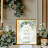 Elegant groen gebladerte goud In liefdevolle herin Poster